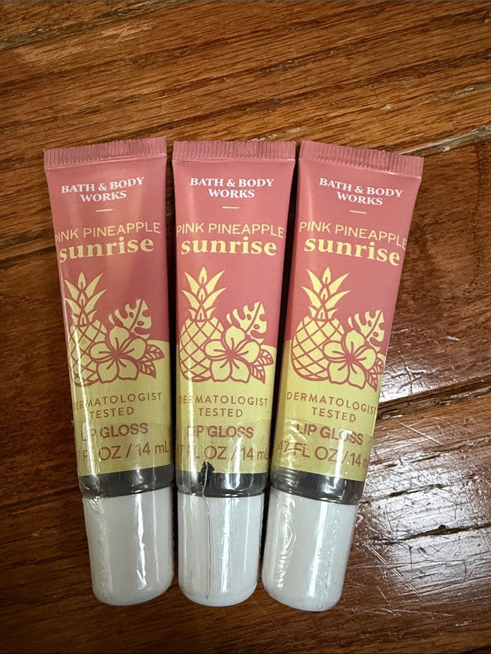 BBW 3pc Pink Pineapple sunrise lip gloss